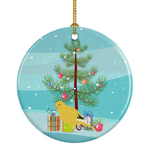 Load image into Gallery viewer, Border Canary Merry Christmas Ornament - Round Ceramic Ornament – Artist-Designed Keepsake Decoration