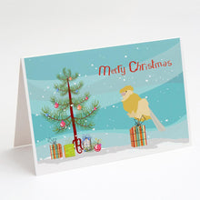 Load image into Gallery viewer, French Curly Canary Merry Christmas Greeting Cards -  Blank Note Cards – 8-Pack of Artist-Designed Cards with Envelopes