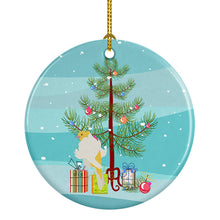 Load image into Gallery viewer, Parisian Trumpeter Canary Merry Christmas Ornament - Round Ceramic Ornament – Artist-Designed Keepsake Decoration