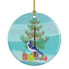 Load image into Gallery viewer, Jay Bird Merry Christmas Ornament - Round Ceramic Ornament – Artist-Designed Keepsake Decoration