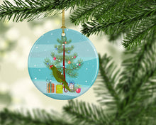 Load image into Gallery viewer, Amazon Parrot Merry Christmas Ornament - Round Ceramic Ornament – Artist-Designed Keepsake Decoration