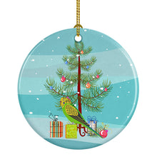 Load image into Gallery viewer, Budgerigar Merry Christmas Ornament - Round Ceramic Ornament – Artist-Designed Keepsake Decoration