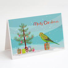 Load image into Gallery viewer, Budgerigar Merry Christmas Greeting Cards -  Blank Note Cards – 8-Pack of Artist-Designed Cards with Envelopes