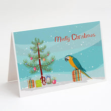 Load image into Gallery viewer, Macaw Merry Christmas Greeting Cards -  Blank Note Cards – 8-Pack of Artist-Designed Cards with Envelopes