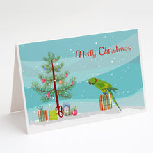 Load image into Gallery viewer, Ring-Necked Parakeet Merry Christmas Greeting Cards -  Blank Note Cards – 8-Pack of Artist-Designed Cards with Envelopes