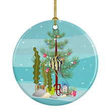Load image into Gallery viewer, Angelfish Merry Christmas Ornament - Round Ceramic Ornament – Artist-Designed Keepsake Decoration