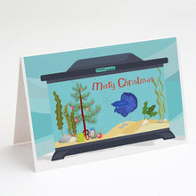 Load image into Gallery viewer, Delta Tail Betta Fish Merry Christmas Greeting Cards -  Blank Note Cards – 8-Pack of Artist-Designed Cards with Envelopes