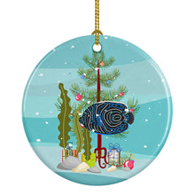 Load image into Gallery viewer, Emperor Angelfish Merry Christmas Ornament - Round Ceramic Ornament – Artist-Designed Keepsake Decoration