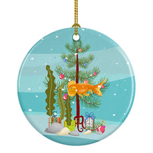 Load image into Gallery viewer, Bubble Eyed Goldfish Merry Christmas Ornament - Round Ceramic Ornament – Artist-Designed Keepsake Decoration