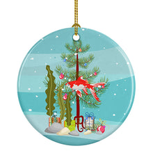Load image into Gallery viewer, Comet Goldfish Merry Christmas Ornament - Round Ceramic Ornament – Artist-Designed Keepsake Decoration