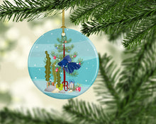 Load image into Gallery viewer, Veiltail Goldfish Merry Christmas Ornament - Round Ceramic Ornament – Artist-Designed Keepsake Decoration