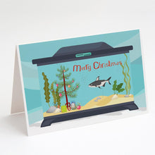 Load image into Gallery viewer, Iridescent Shark Merry Christmas Greeting Cards -  Blank Note Cards – 8-Pack of Artist-Designed Cards with Envelopes