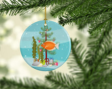 Load image into Gallery viewer, Kissing Gourami Merry Christmas Ornament - Round Ceramic Ornament – Artist-Designed Keepsake Decoration