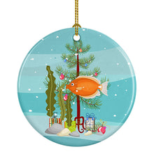 Load image into Gallery viewer, Kissing Gourami Merry Christmas Ornament - Round Ceramic Ornament – Artist-Designed Keepsake Decoration