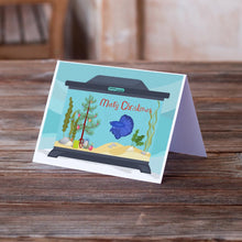 Load image into Gallery viewer, Super Delta Tail Betta Merry Christmas Greeting Cards -  Blank Note Cards – 8-Pack of Artist-Designed Cards with Envelopes
