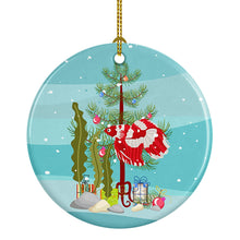 Load image into Gallery viewer, Veil Tail Betta Merry Christmas Ornament - Round Ceramic Ornament – Artist-Designed Keepsake Decoration