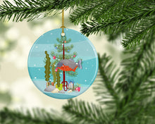Load image into Gallery viewer, Piranha Merry Christmas Ornament - Round Ceramic Ornament – Artist-Designed Keepsake Decoration
