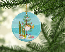 Load image into Gallery viewer, Puffer Fish Merry Christmas Ornament - Round Ceramic Ornament – Artist-Designed Keepsake Decoration