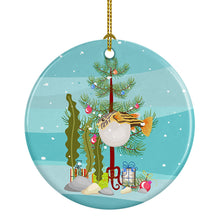 Load image into Gallery viewer, Puffer Fish Merry Christmas Ornament - Round Ceramic Ornament – Artist-Designed Keepsake Decoration