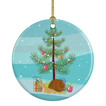 Load image into Gallery viewer, Garden Snail Merry Christmas Ornament - Round Ceramic Ornament – Artist-Designed Keepsake Decoration