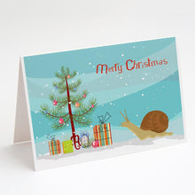 Load image into Gallery viewer, Garden Snail Merry Christmas Greeting Cards -  Blank Note Cards – 8-Pack of Artist-Designed Cards with Envelopes
