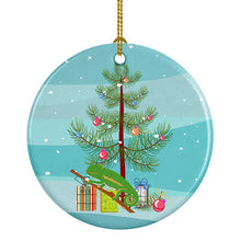 Load image into Gallery viewer, Chameleon Merry Christmas Ornament - Round Ceramic Ornament – Artist-Designed Keepsake Decoration