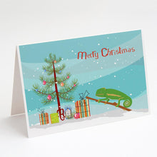 Load image into Gallery viewer, Chameleon Merry Christmas Greeting Cards -  Blank Note Cards – 8-Pack of Artist-Designed Cards with Envelopes