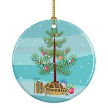 Load image into Gallery viewer, Turtle Merry Christmas Ornament - Round Ceramic Ornament – Artist-Designed Keepsake Decoration
