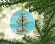 Load image into Gallery viewer, Pond Slider Turtle Merry Christmas Ornament - Round Ceramic Ornament – Artist-Designed Keepsake Decoration