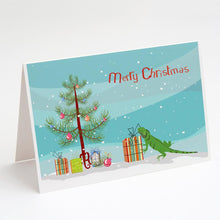 Load image into Gallery viewer, Iguana Merry Christmas Greeting Cards -  Blank Note Cards – 8-Pack of Artist-Designed Cards with Envelopes