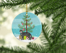 Load image into Gallery viewer, Tricolour Aegean Cat Merry Christmas Ornament - Round Ceramic Ornament – Artist-Designed Keepsake Decoration