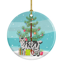 Load image into Gallery viewer, American Bobtail #1 Cat Merry Christmas Ornament - Round Ceramic Ornament – Artist-Designed Keepsake Decoration