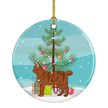 Load image into Gallery viewer, American Bobtail #2 Cat Merry Christmas Ornament - Round Ceramic Ornament – Artist-Designed Keepsake Decoration