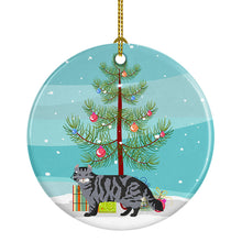 Load image into Gallery viewer, American Curl #1 Cat Merry Christmas Ornament - Round Ceramic Ornament – Artist-Designed Keepsake Decoration