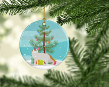 Load image into Gallery viewer, Arabian Mau Cat Merry Christmas Ornament - Round Ceramic Ornament – Artist-Designed Keepsake Decoration
