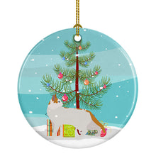 Load image into Gallery viewer, Arabian Mau Cat Merry Christmas Ornament - Round Ceramic Ornament – Artist-Designed Keepsake Decoration