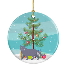 Load image into Gallery viewer, British Shorthair #1 Cat Merry Christmas Ornament - Round Ceramic Ornament – Artist-Designed Keepsake Decoration