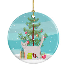 Load image into Gallery viewer, Burmilla Cat Merry Christmas Ornament - Round Ceramic Ornament – Artist-Designed Keepsake Decoration