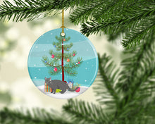 Load image into Gallery viewer, Chartreux #1 Cat Merry Christmas Ornament - Round Ceramic Ornament – Artist-Designed Keepsake Decoration