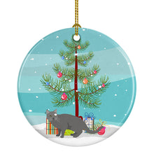 Load image into Gallery viewer, Chartreux #1 Cat Merry Christmas Ornament - Round Ceramic Ornament – Artist-Designed Keepsake Decoration