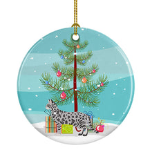 Load image into Gallery viewer, Cheetoh #2 Cat Merry Christmas Ornament - Round Ceramic Ornament – Artist-Designed Keepsake Decoration