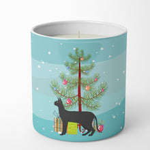 Load image into Gallery viewer, Black Cornish Rex Cat Merry Christmas 10 oz Decorative Soy Candle