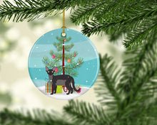 Load image into Gallery viewer, Devon Rex Cat Merry Christmas Ornament - Round Ceramic Ornament – Artist-Designed Keepsake Decoration