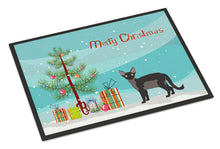 Load image into Gallery viewer, Devon Rex Cat Merry Christmas Doormat - 24x36 Decorative Floor Mat – Indoor/Outdoor Rug with Artistic Flair CK4601JMAT
