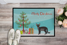 Load image into Gallery viewer, Devon Rex Cat Merry Christmas Doormat - 18x27 Decorative Floor Mat – Indoor/Outdoor Rug with Artistic Flair CK4601MAT