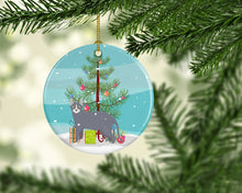 Load image into Gallery viewer, Don Sphynx #2 Cat Merry Christmas Ornament - Round Ceramic Ornament – Artist-Designed Keepsake Decoration
