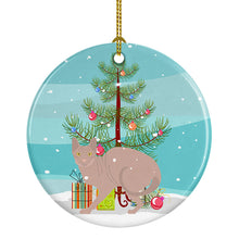 Load image into Gallery viewer, Don Sphynx #3 Cat Merry Christmas Ornament - Round Ceramic Ornament – Artist-Designed Keepsake Decoration