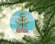 Load image into Gallery viewer, Dwelf #1 Cat Merry Christmas Ornament - Round Ceramic Ornament – Artist-Designed Keepsake Decoration