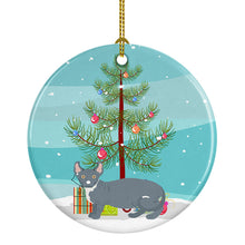 Load image into Gallery viewer, Dwelf #2 Cat Merry Christmas Ornament - Round Ceramic Ornament – Artist-Designed Keepsake Decoration