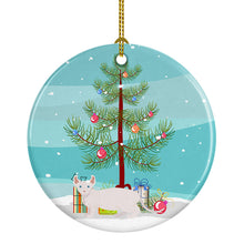 Load image into Gallery viewer, Dwelf #3 Cat Merry Christmas Ornament - Round Ceramic Ornament – Artist-Designed Keepsake Decoration